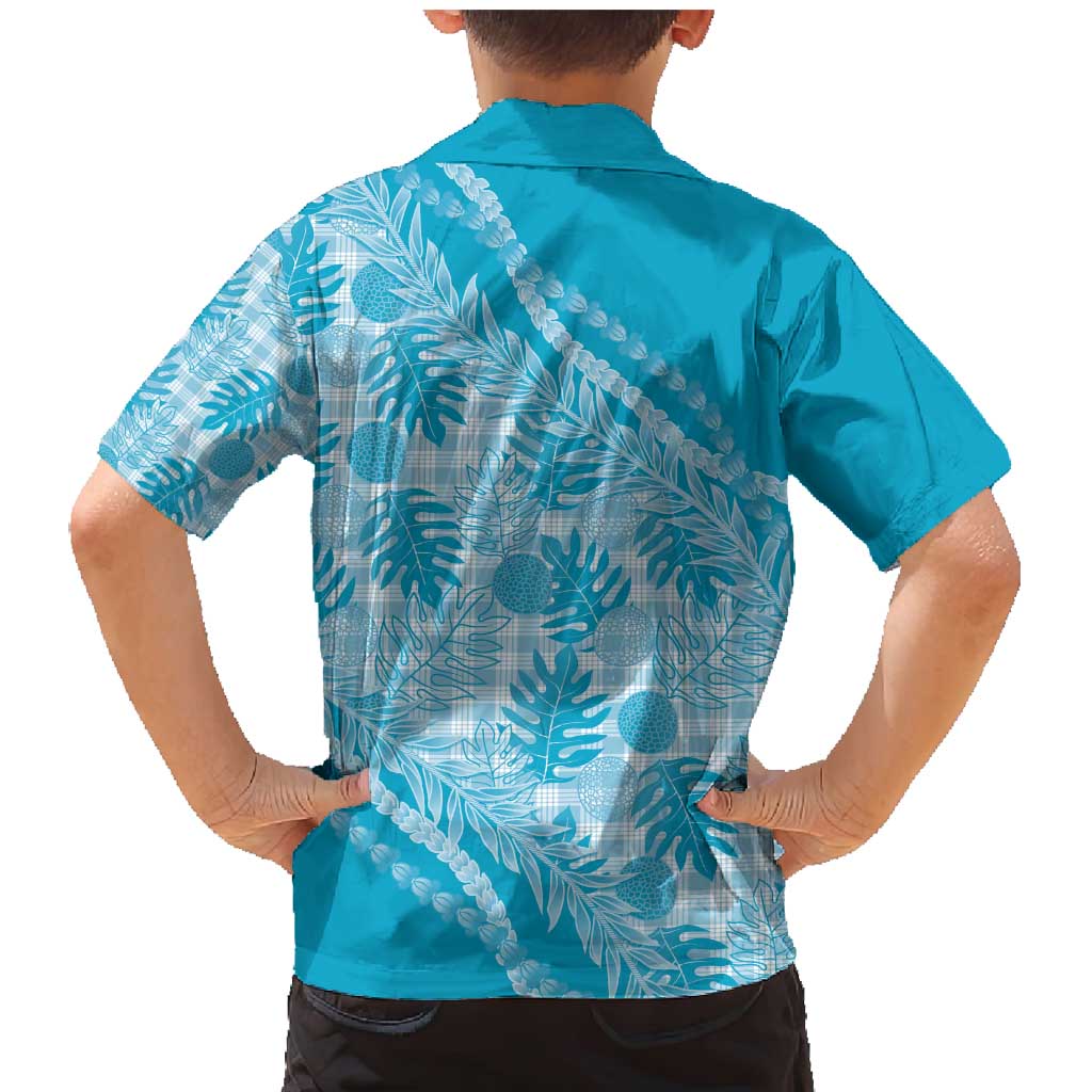 Hawaii Breadfruit Palaka Family Matching Mermaid Dress and Hawaiian Shirt Polu Maile Lei - Polynesian Pride