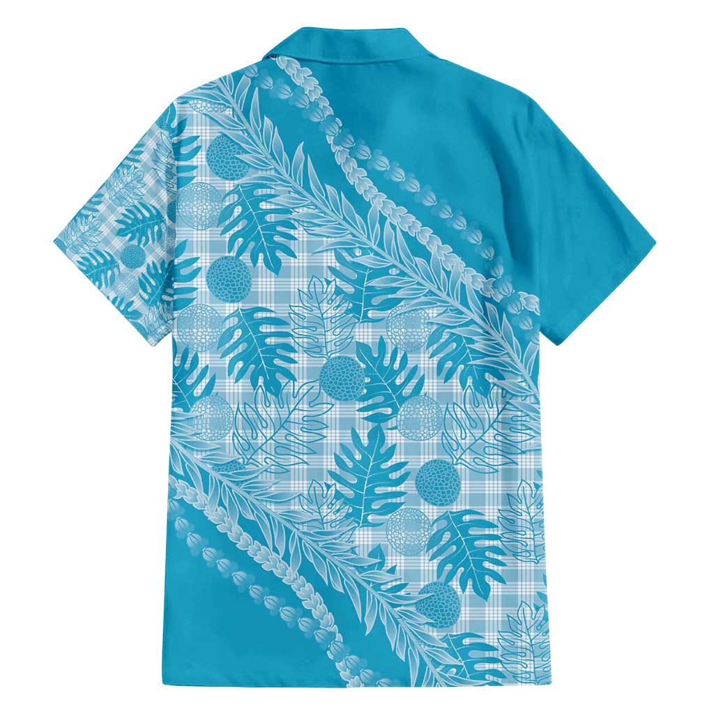 Hawaii Breadfruit Palaka Family Matching Tank Maxi Dress and Hawaiian Shirt Polu Maile Lei - Polynesian Pride