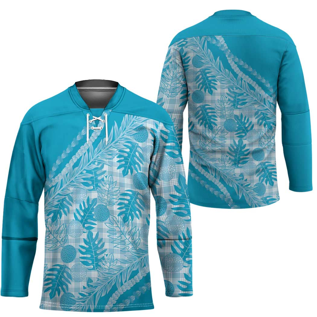 Hawaii Breadfruit Palaka Hockey Jersey Polu Maile Lei LT9 - Polynesian Pride