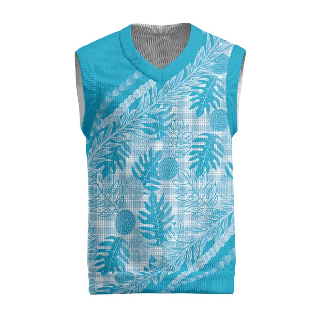 Hawaii Breadfruit Palaka Christmas Knitted V-Neck Vest Polu Maile Lei - Polynesian Pride