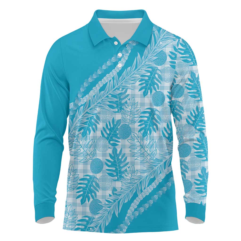 Hawaii Breadfruit Palaka Long Sleeve Polo Shirt Polu Maile Lei - Polynesian Pride