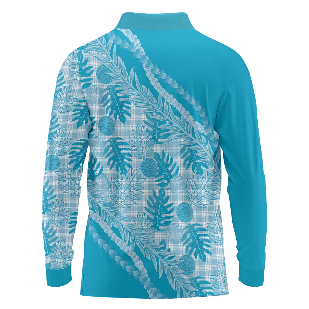 Hawaii Breadfruit Palaka Long Sleeve Polo Shirt Polu Maile Lei - Polynesian Pride