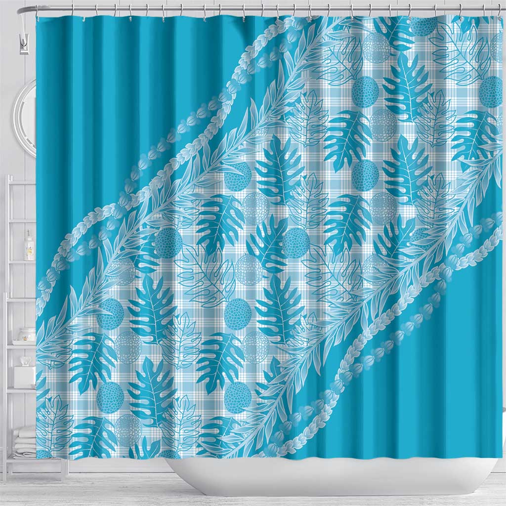Hawaii Breadfruit Palaka Shower Curtain Polu Maile Lei - Polynesian Pride