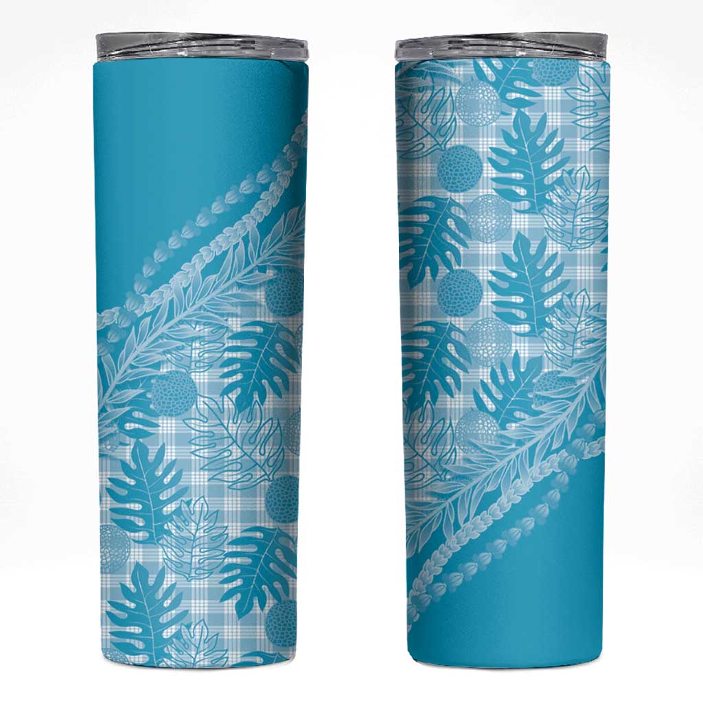 Hawaii Breadfruit Palaka Skinny Tumbler Polu Maile Lei - Polynesian Pride