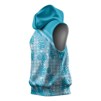 Hawaii Breadfruit Palaka Sleeveless Hoodie Polu Maile Lei - Polynesian Pride