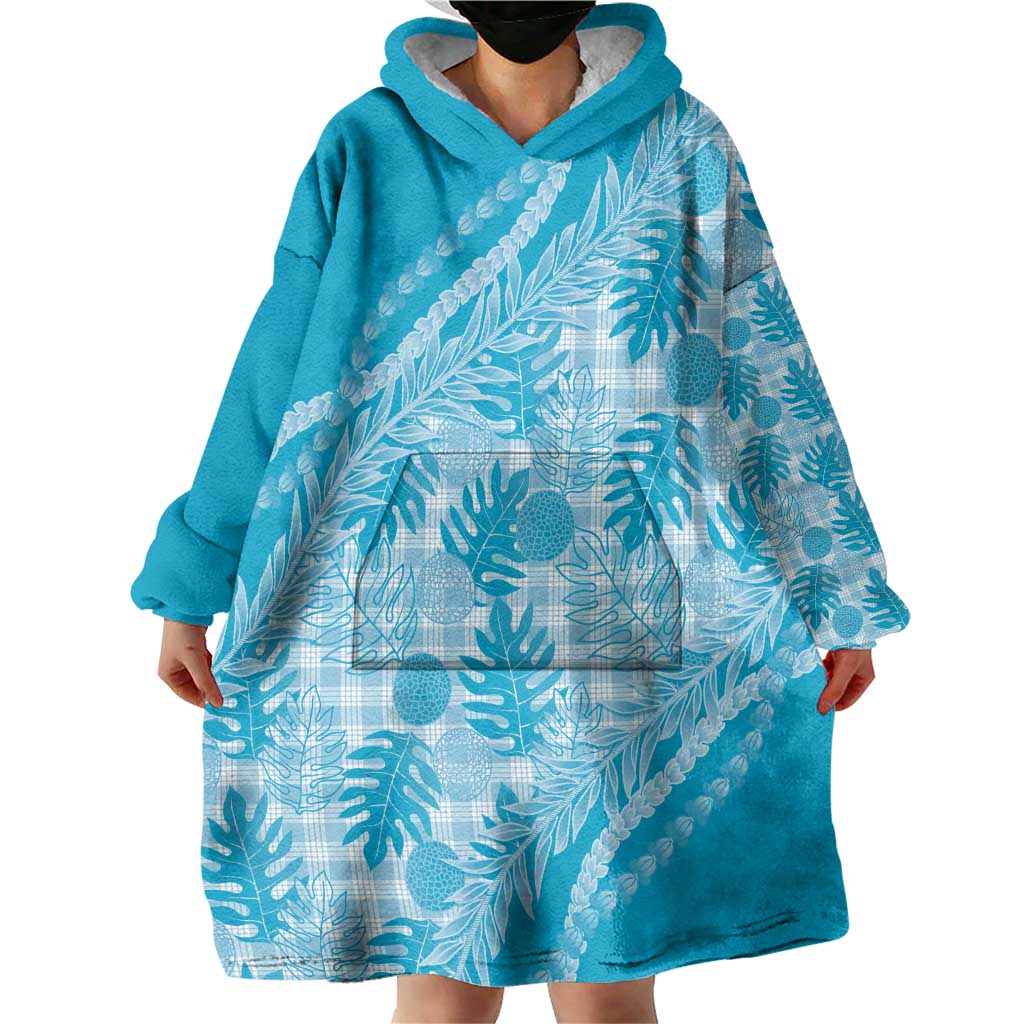 Hawaii Breadfruit Palaka Wearable Blanket Hoodie Polu Maile Lei - Polynesian Pride