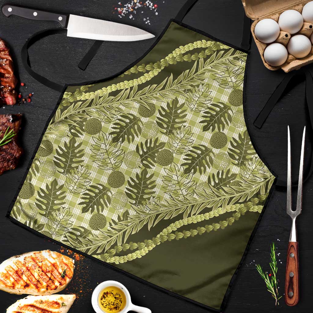 Hawaii Breadfruit Palaka Apron Omaomao Maile Lei - Polynesian Pride