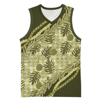 Hawaii Breadfruit Palaka Basketball Jersey Omaomao Maile Lei - Polynesian Pride