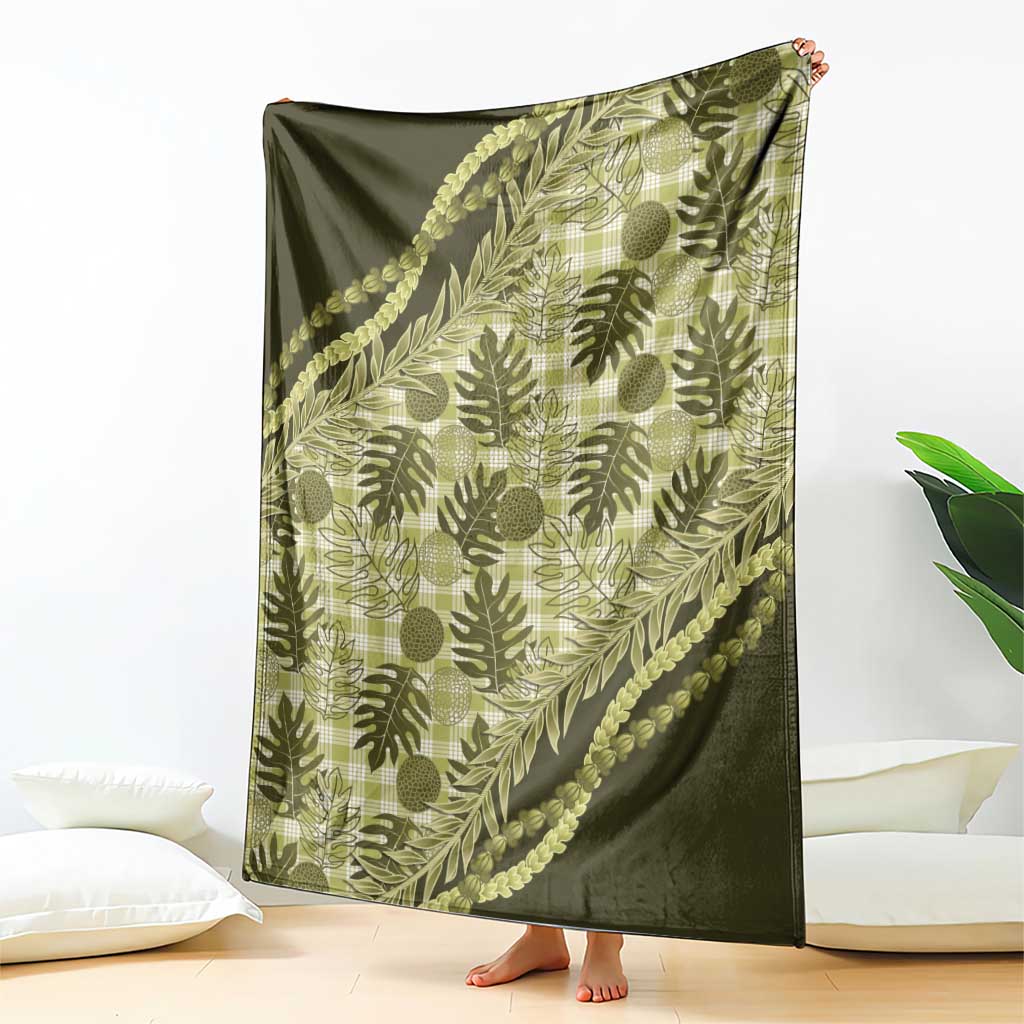 Hawaii Breadfruit Palaka Blanket Omaomao Maile Lei - Polynesian Pride