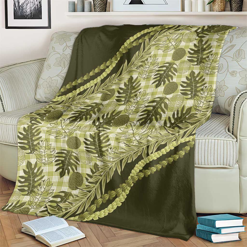 Hawaii Breadfruit Palaka Blanket Omaomao Maile Lei - Polynesian Pride