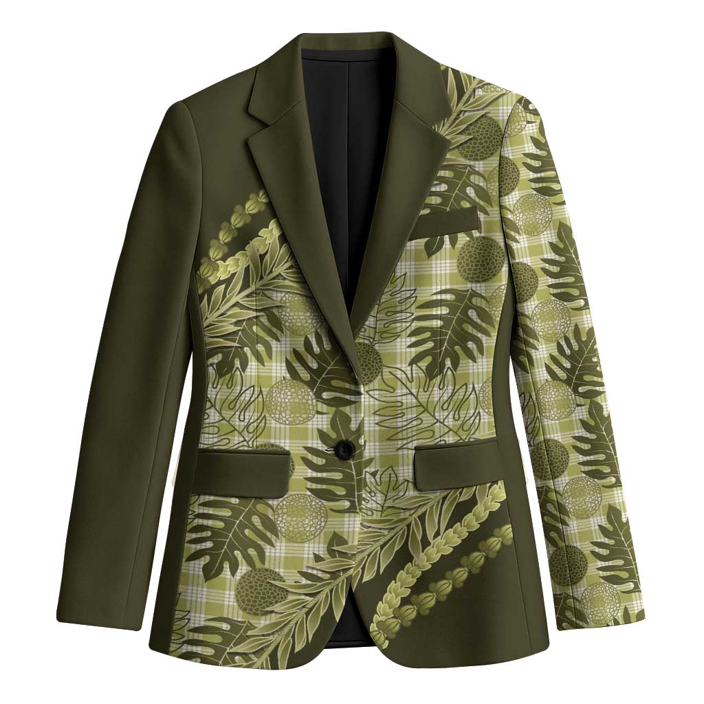Hawaii Breadfruit Palaka Blazer Omaomao Maile Lei LT9 Unisex Green - Polynesian Pride