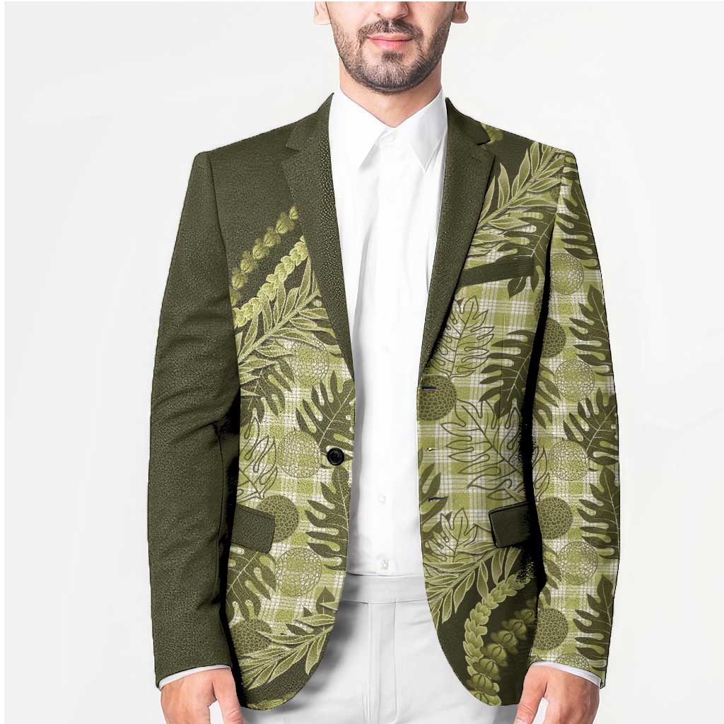 Hawaii Breadfruit Palaka Blazer Omaomao Maile Lei LT9 - Polynesian Pride