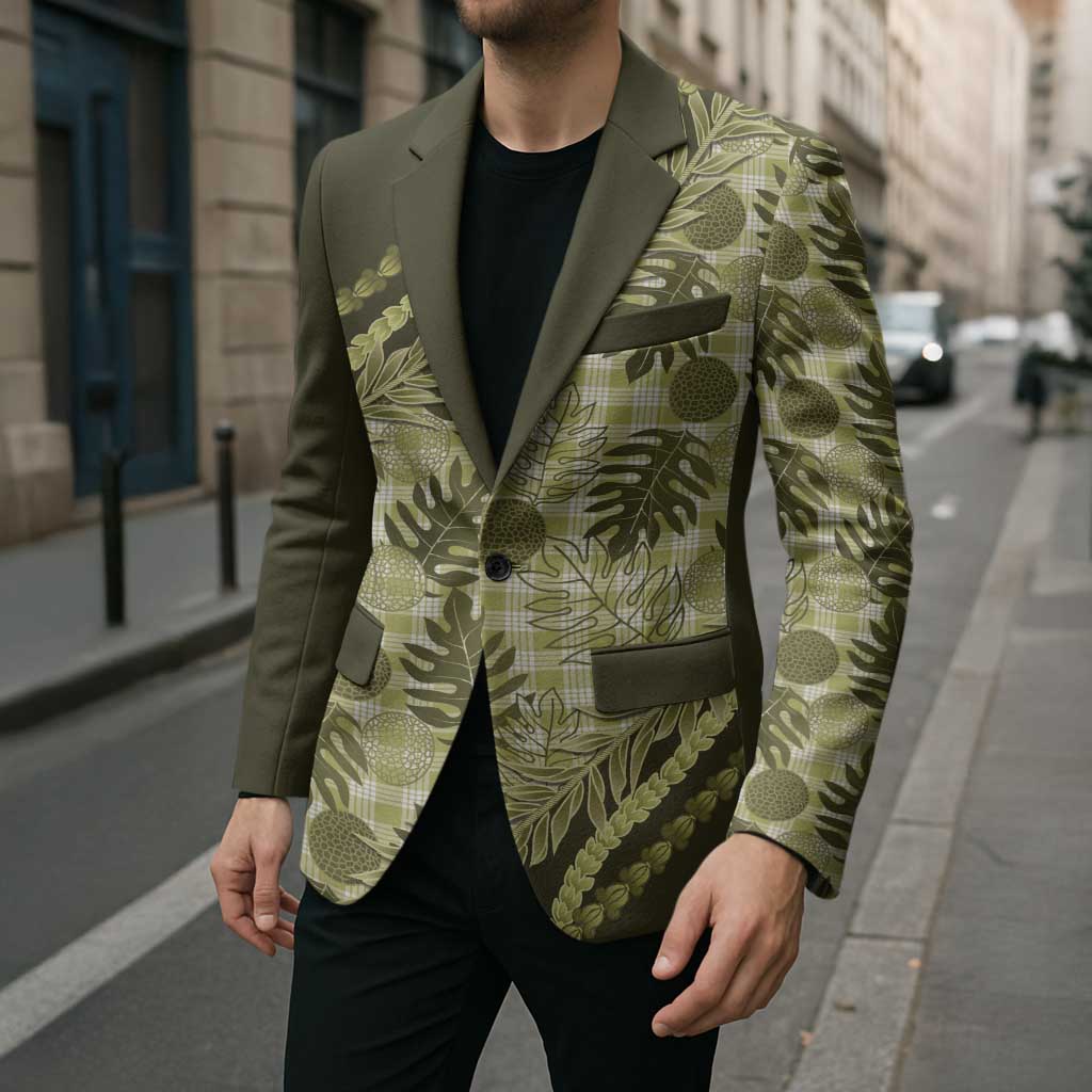 Hawaii Breadfruit Palaka Blazer Omaomao Maile Lei LT9 - Polynesian Pride