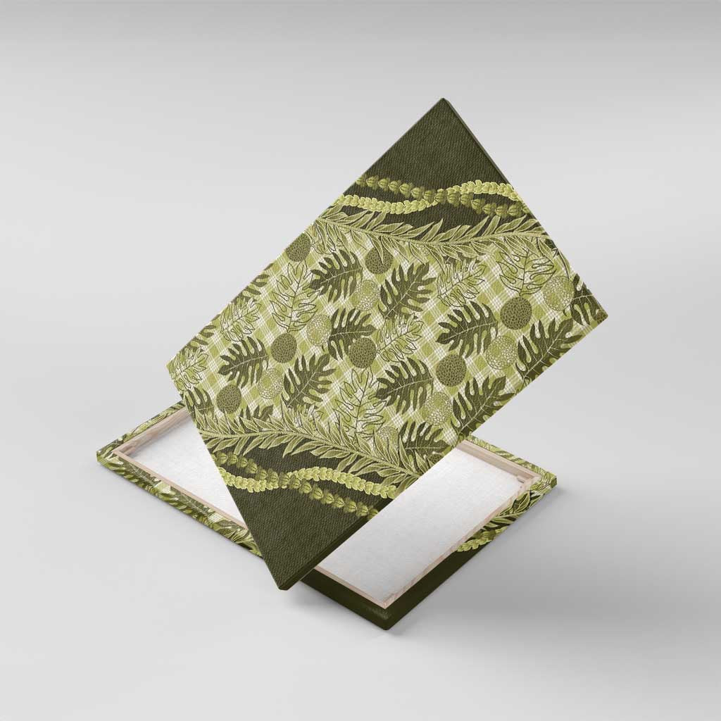 Hawaii Breadfruit Palaka Canvas Wall Art Omaomao Maile Lei - Polynesian Pride