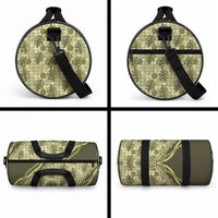 Hawaii Breadfruit Palaka Duffle Bag Omaomao Maile Lei