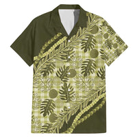 Hawaii Breadfruit Palaka Family Matching Mermaid Dress and Hawaiian Shirt Omaomao Maile Lei - Polynesian Pride