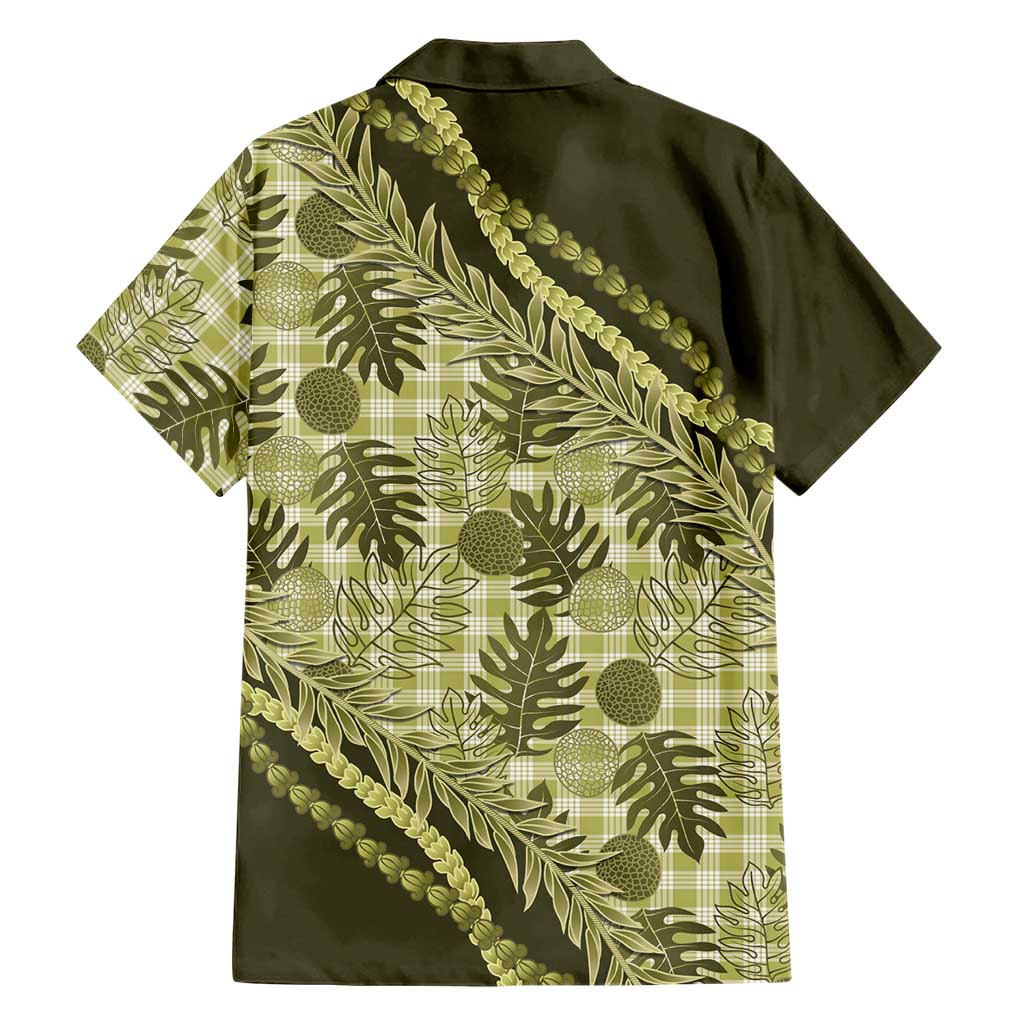 Hawaii Breadfruit Palaka Family Matching Puletasi and Hawaiian Shirt Omaomao Maile Lei LT9 - Polynesian Pride