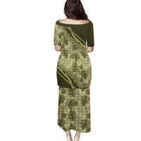 Hawaii Breadfruit Palaka Family Matching Puletasi and Hawaiian Shirt Omaomao Maile Lei LT9 - Polynesian Pride