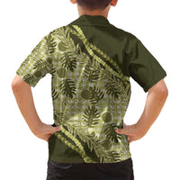 Hawaii Breadfruit Palaka Family Matching Tank Maxi Dress and Hawaiian Shirt Omaomao Maile Lei - Polynesian Pride