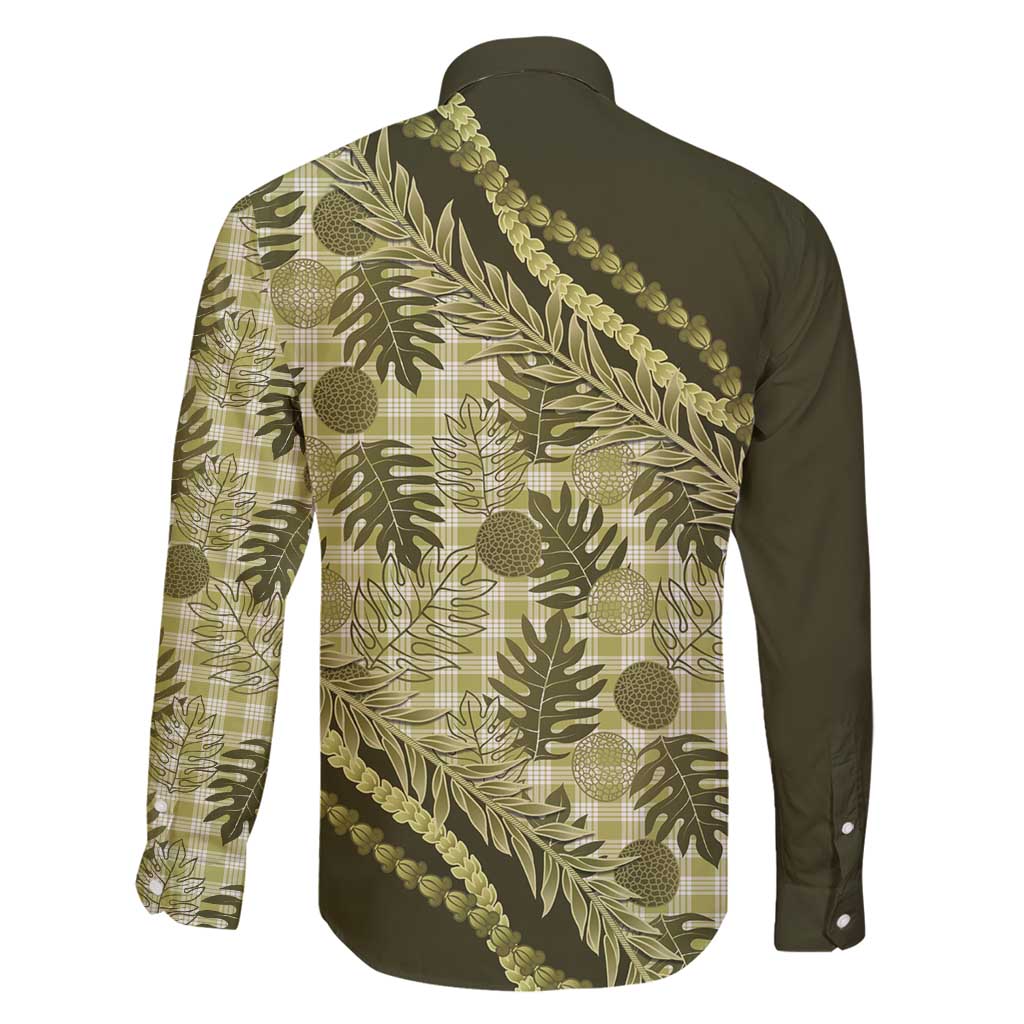 Hawaii Breadfruit Palaka Family Matching Tank Maxi Dress and Hawaiian Shirt Omaomao Maile Lei - Polynesian Pride