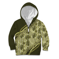 Hawaii Breadfruit Palaka Kid Hoodie Omaomao Maile Lei - Polynesian Pride