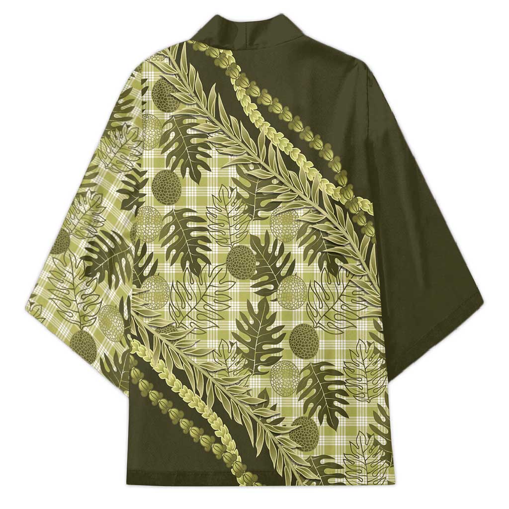 Hawaii Breadfruit Palaka Kimono Omaomao Maile Lei - Polynesian Pride