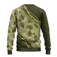 Hawaii Breadfruit Palaka Ugly Christmas Sweater Omaomao Maile Lei - Polynesian Pride