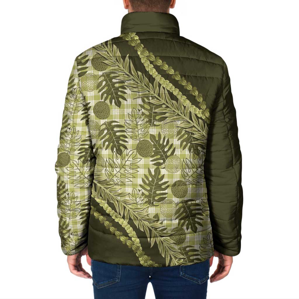 Hawaii Breadfruit Palaka Padded Jacket Omaomao Maile Lei - Polynesian Pride