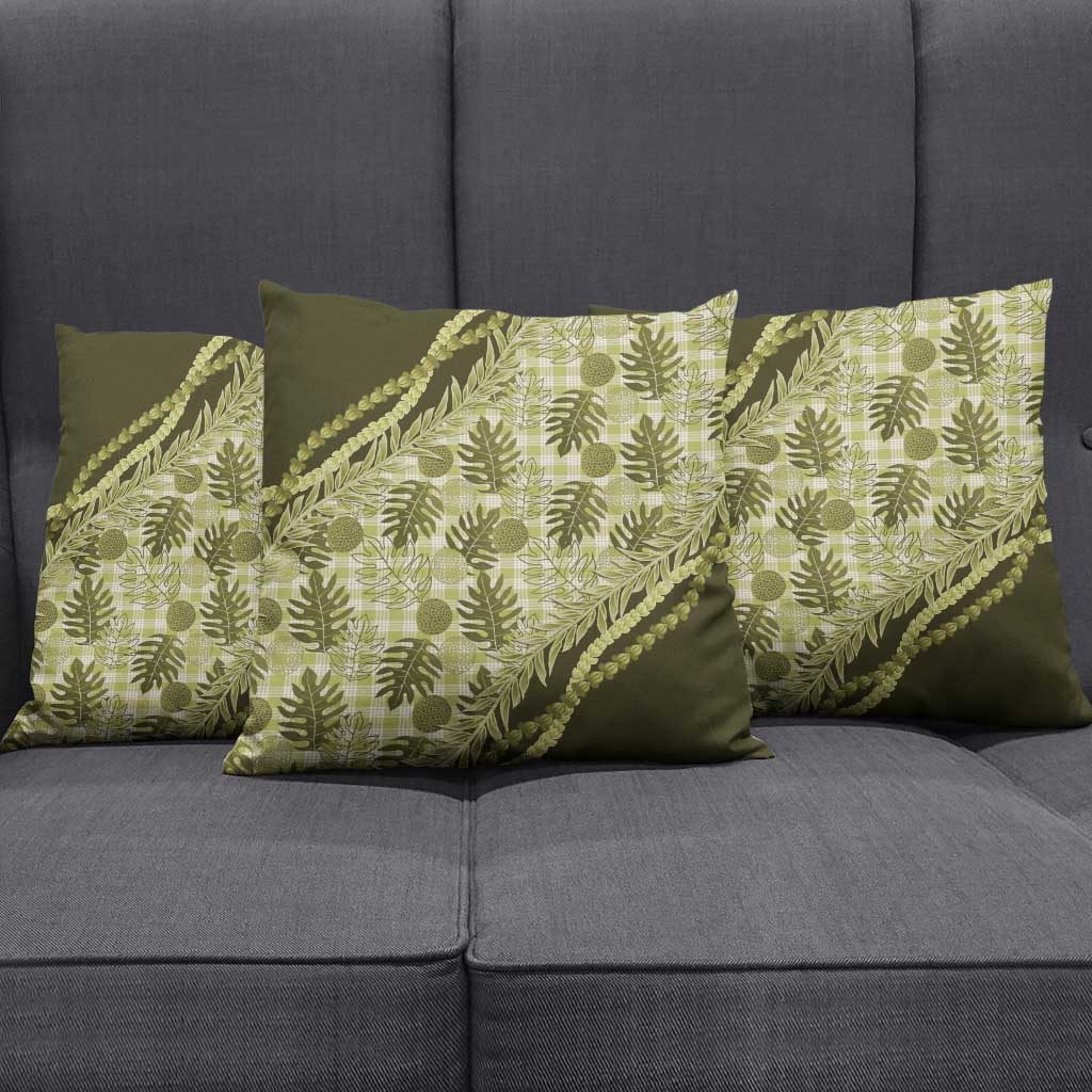 Hawaii Breadfruit Palaka Pillow Cover Omaomao Maile Lei LT9 - Polynesian Pride