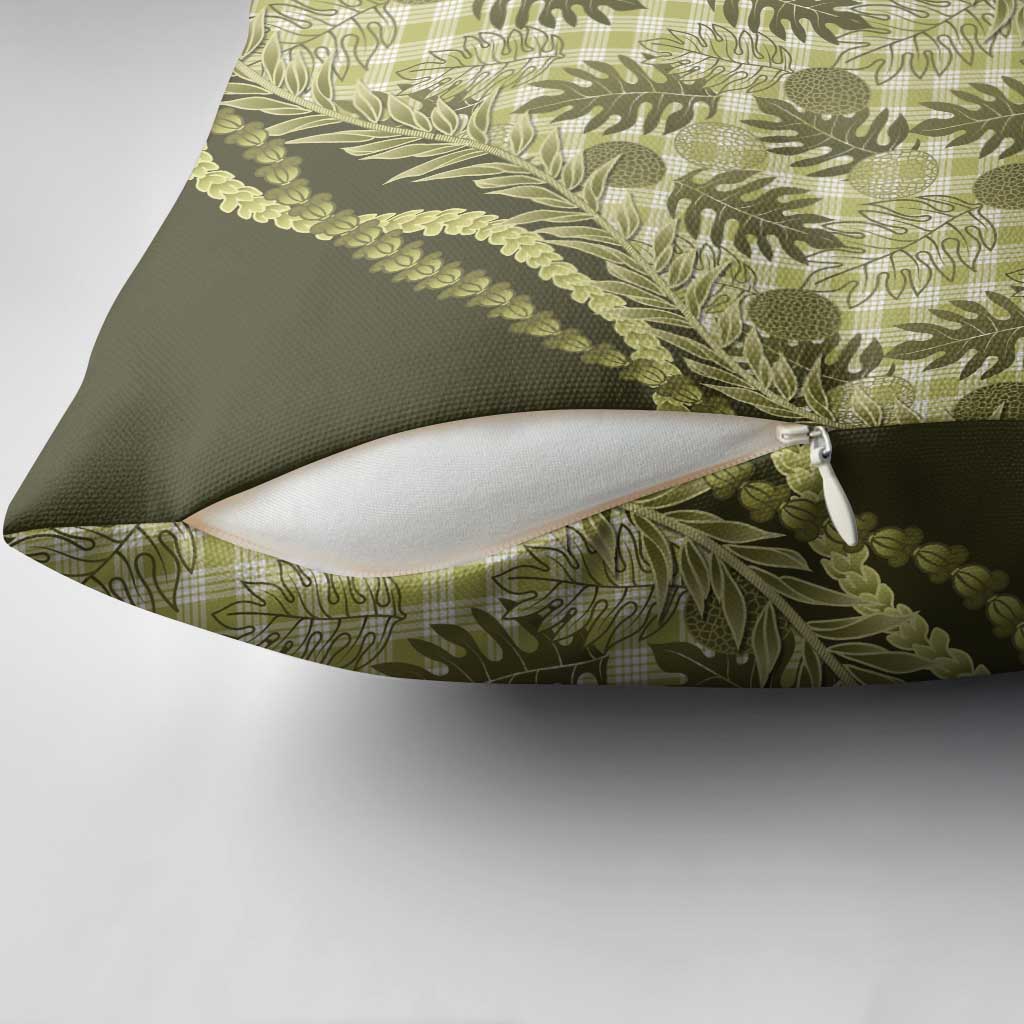 Hawaii Breadfruit Palaka Pillow Cover Omaomao Maile Lei LT9 - Polynesian Pride
