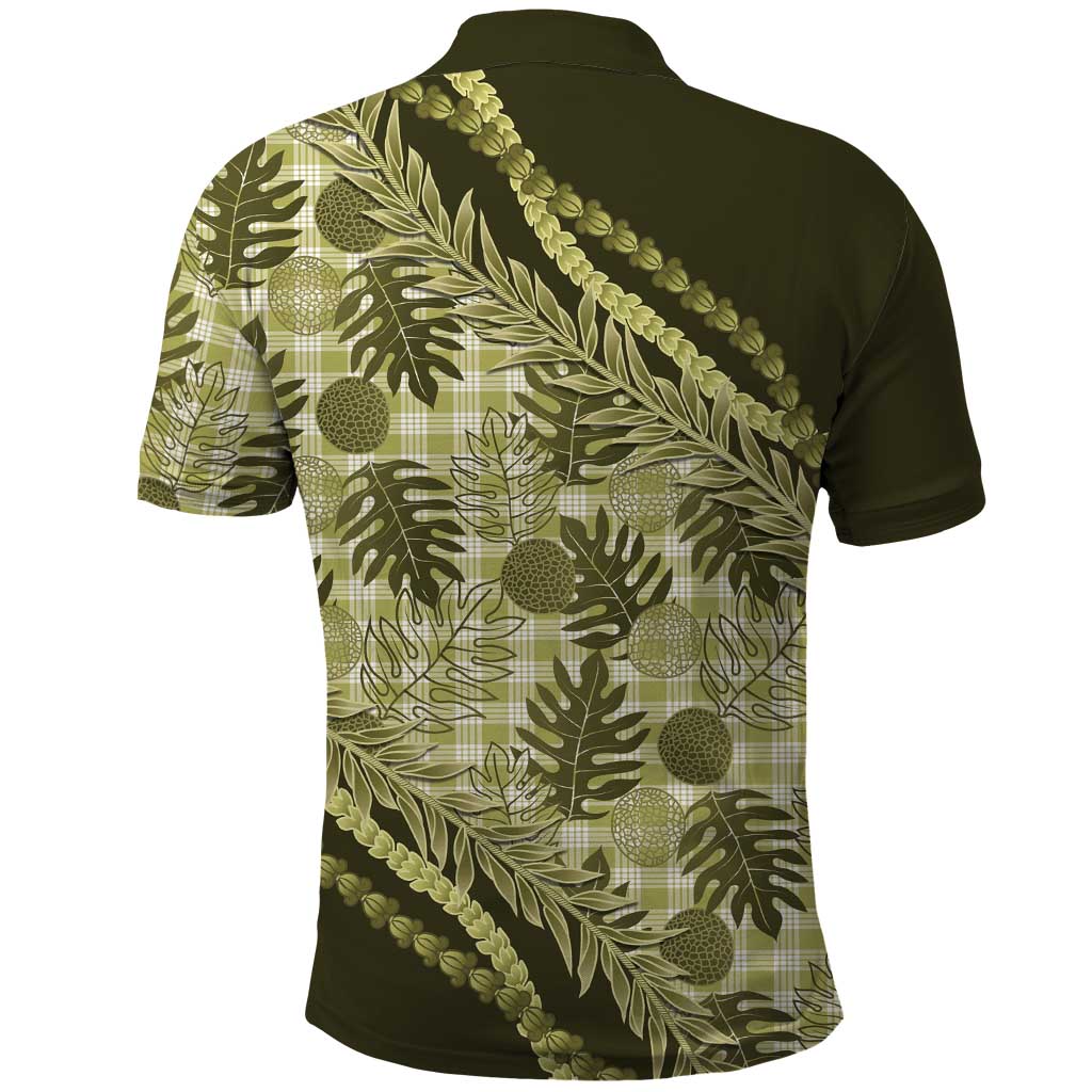 Hawaii Breadfruit Palaka Polo Shirt Omaomao Maile Lei - Polynesian Pride