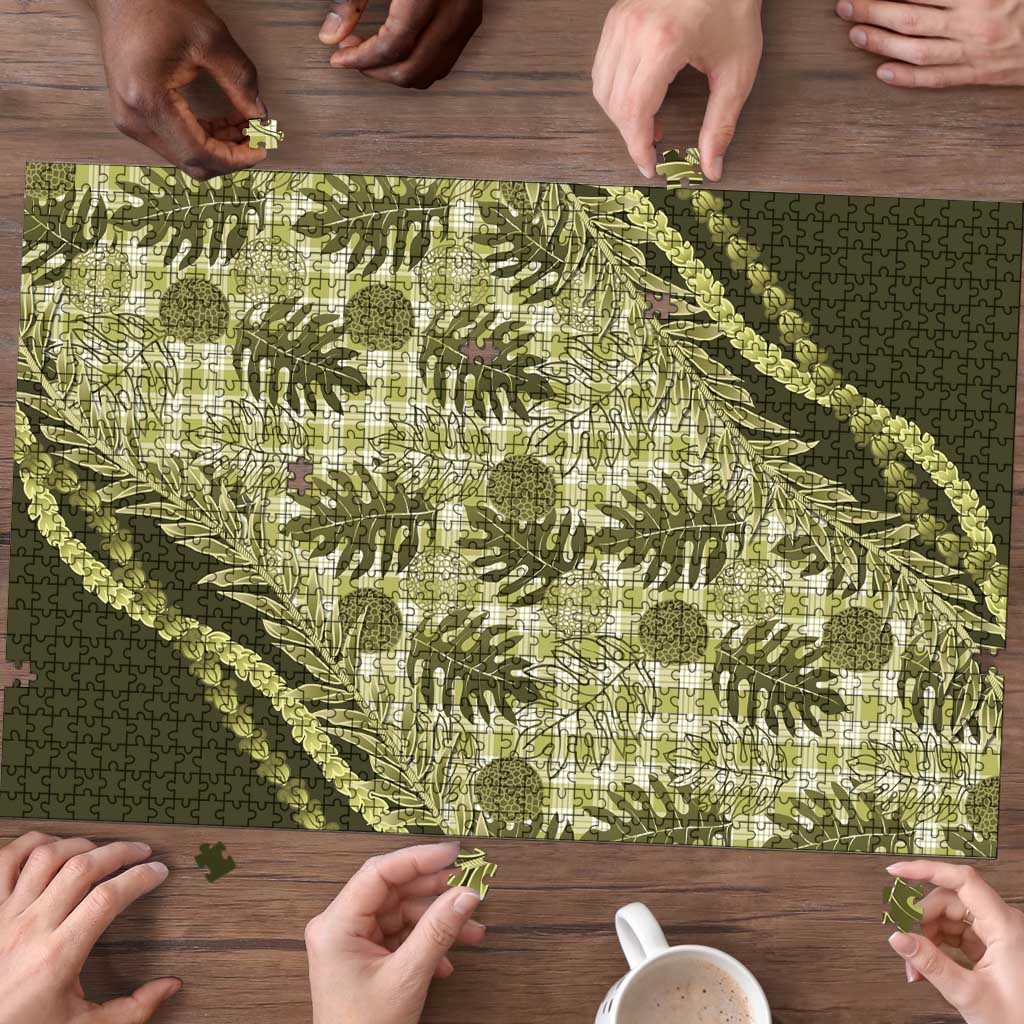 Hawaii Breadfruit Palaka Puzzle Omaomao Maile Lei - Polynesian Pride