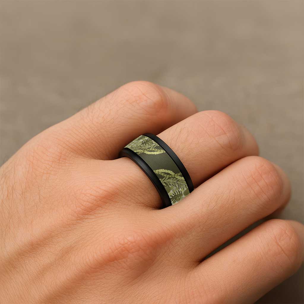 Hawaii Breadfruit Palaka Spinner Ring Omaomao Maile Lei LT9 - Polynesian Pride