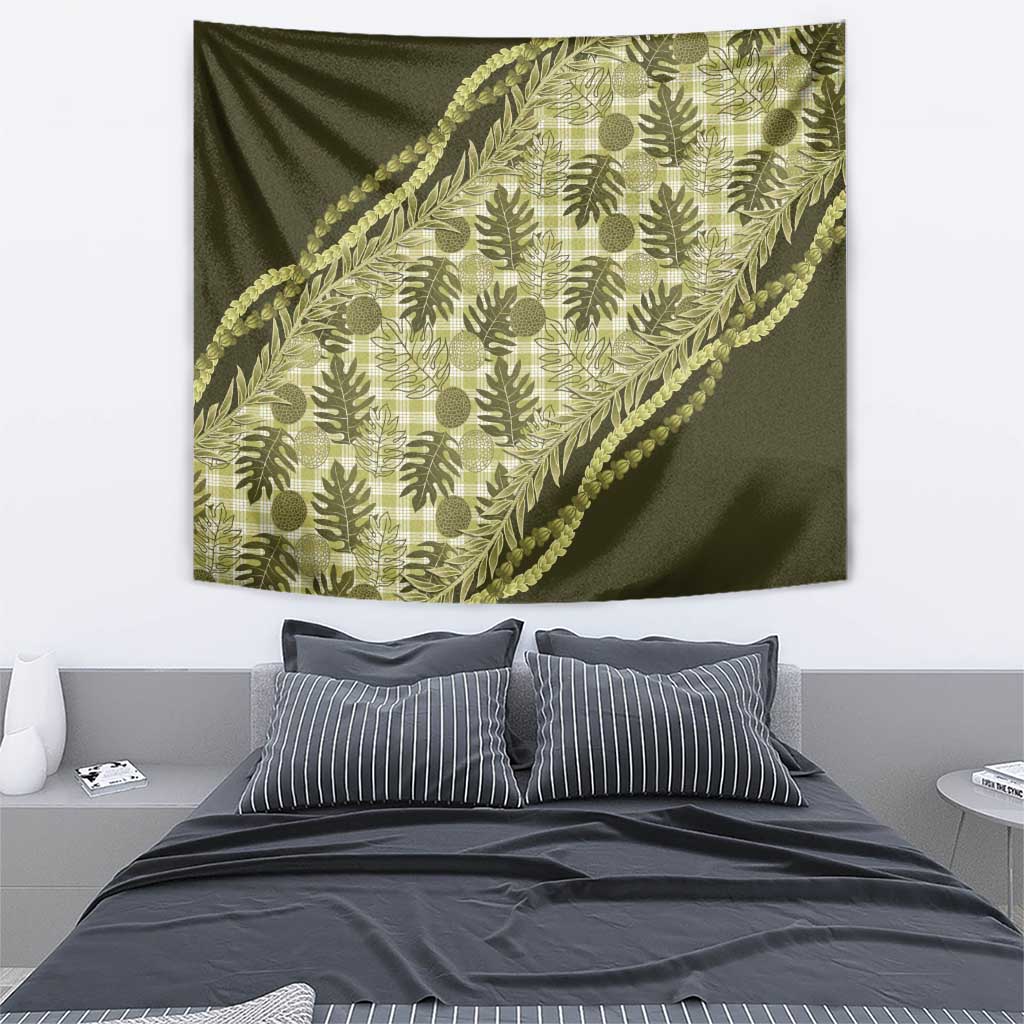 Hawaii Breadfruit Palaka Tapestry Omaomao Maile Lei - Polynesian Pride