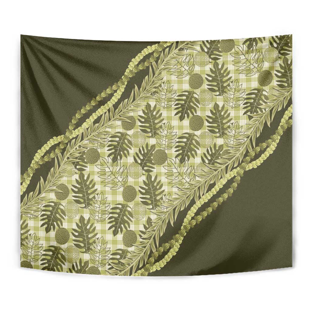 Hawaii Breadfruit Palaka Tapestry Omaomao Maile Lei - Polynesian Pride