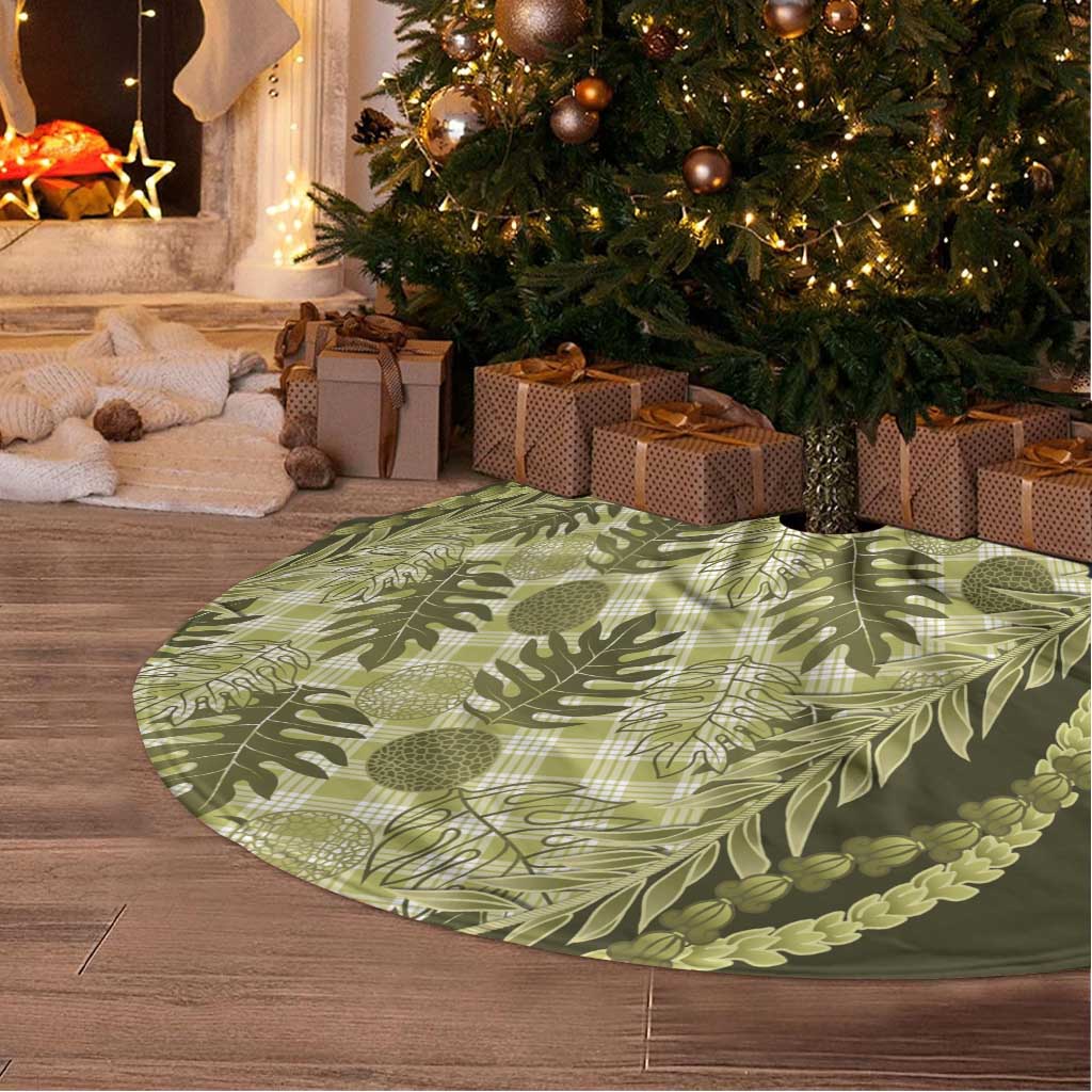 Hawaii Breadfruit Palaka Tree Skirt Omaomao Maile Lei - Polynesian Pride