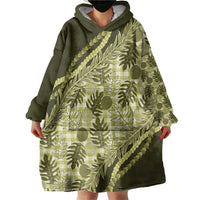 Hawaii Breadfruit Palaka Wearable Blanket Hoodie Omaomao Maile Lei - Polynesian Pride