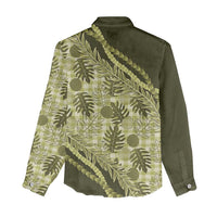 Hawaii Breadfruit Palaka Women Casual Shirt Omaomao Maile Lei - Polynesian Pride
