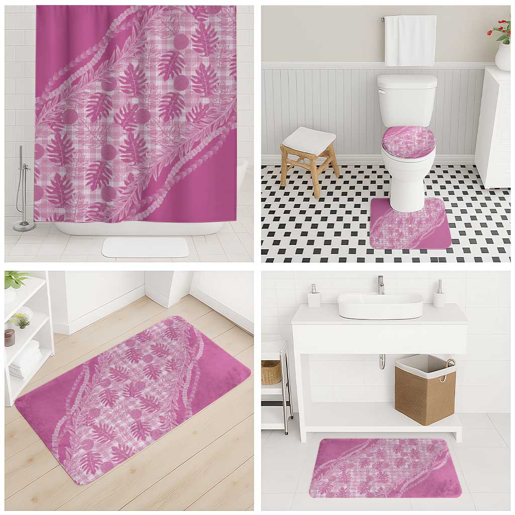 Hawaii Breadfruit Palaka Bathroom Set Omaomao Ulaula Maile Lei - Polynesian Pride