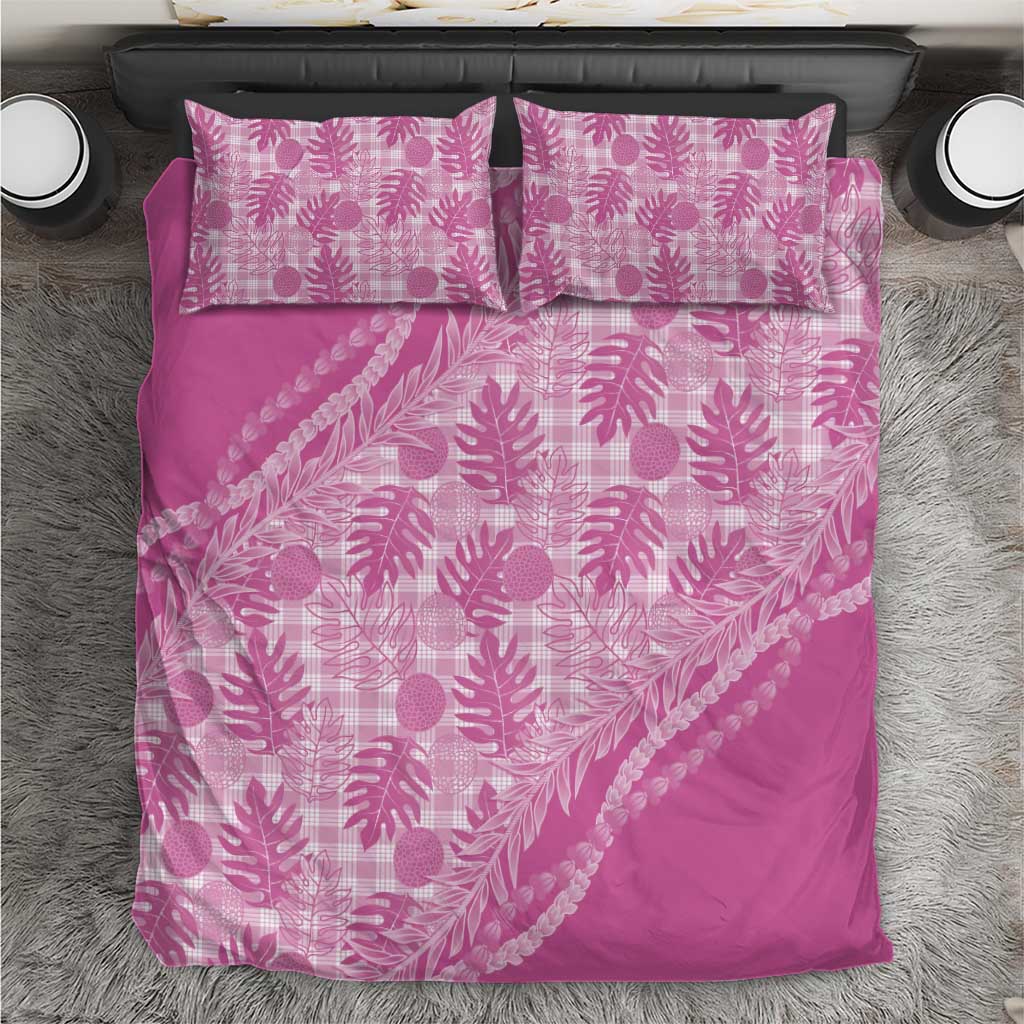 Hawaii Breadfruit Palaka Bedding Set Omaomao Ulaula Maile Lei - Polynesian Pride