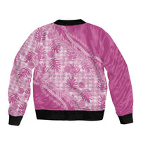 Hawaii Breadfruit Palaka Bomber Jacket Omaomao Ulaula Maile Lei LT9 - Polynesian Pride
