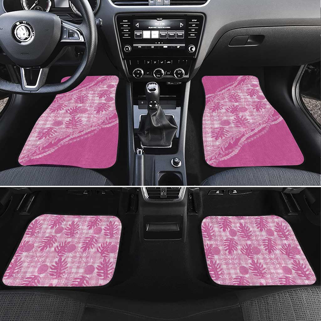 Hawaii Breadfruit Palaka Car Mats Omaomao Ulaula Maile Lei - Polynesian Pride