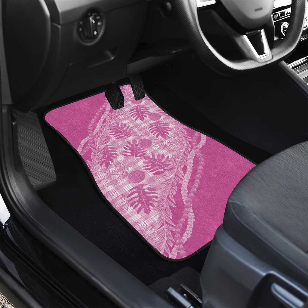 Hawaii Breadfruit Palaka Car Mats Omaomao Ulaula Maile Lei - Polynesian Pride