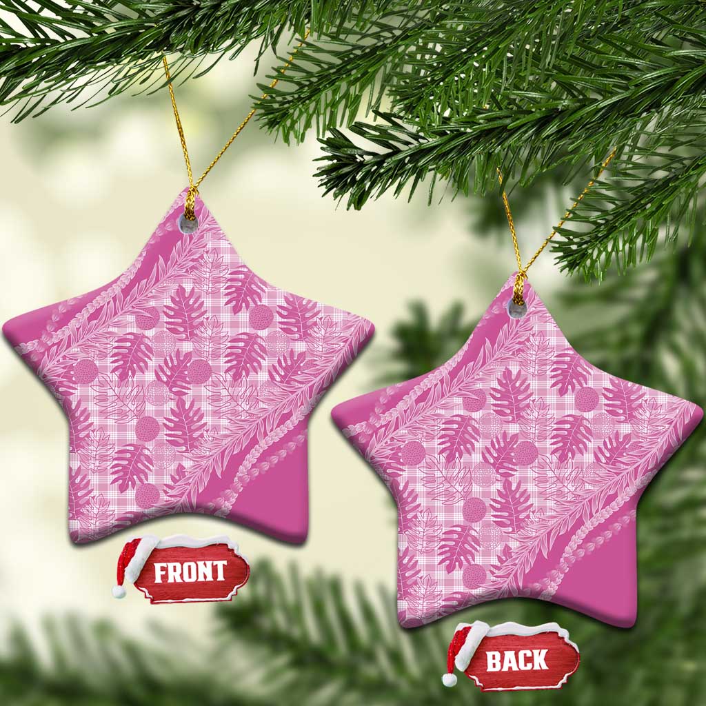 Hawaii Breadfruit Palaka Ceramic Ornament Omaomao Ulaula Maile Lei - Polynesian Pride