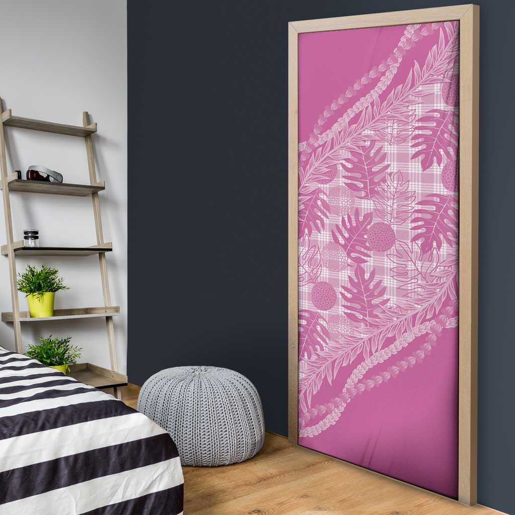 Hawaii Breadfruit Palaka Door Cover Omaomao Ulaula Maile Lei - Polynesian Pride
