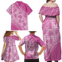 Hawaii Breadfruit Palaka Family Matching Off Shoulder Maxi Dress and Hawaiian Shirt Omaomao Ulaula Maile Lei - Polynesian Pride