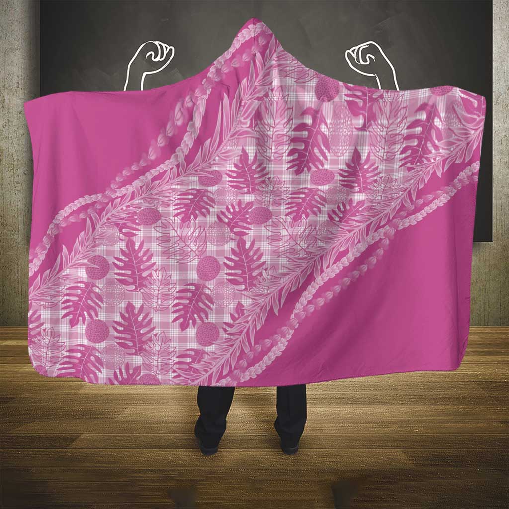 Hawaii Breadfruit Palaka Hooded Blanket Omaomao Ulaula Maile Lei - Polynesian Pride