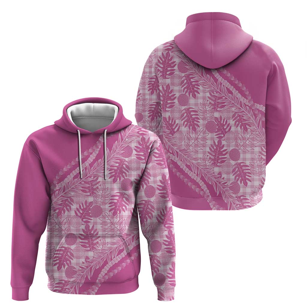 Hawaii Breadfruit Palaka Hoodie Omaomao Ulaula Maile Lei - Polynesian Pride