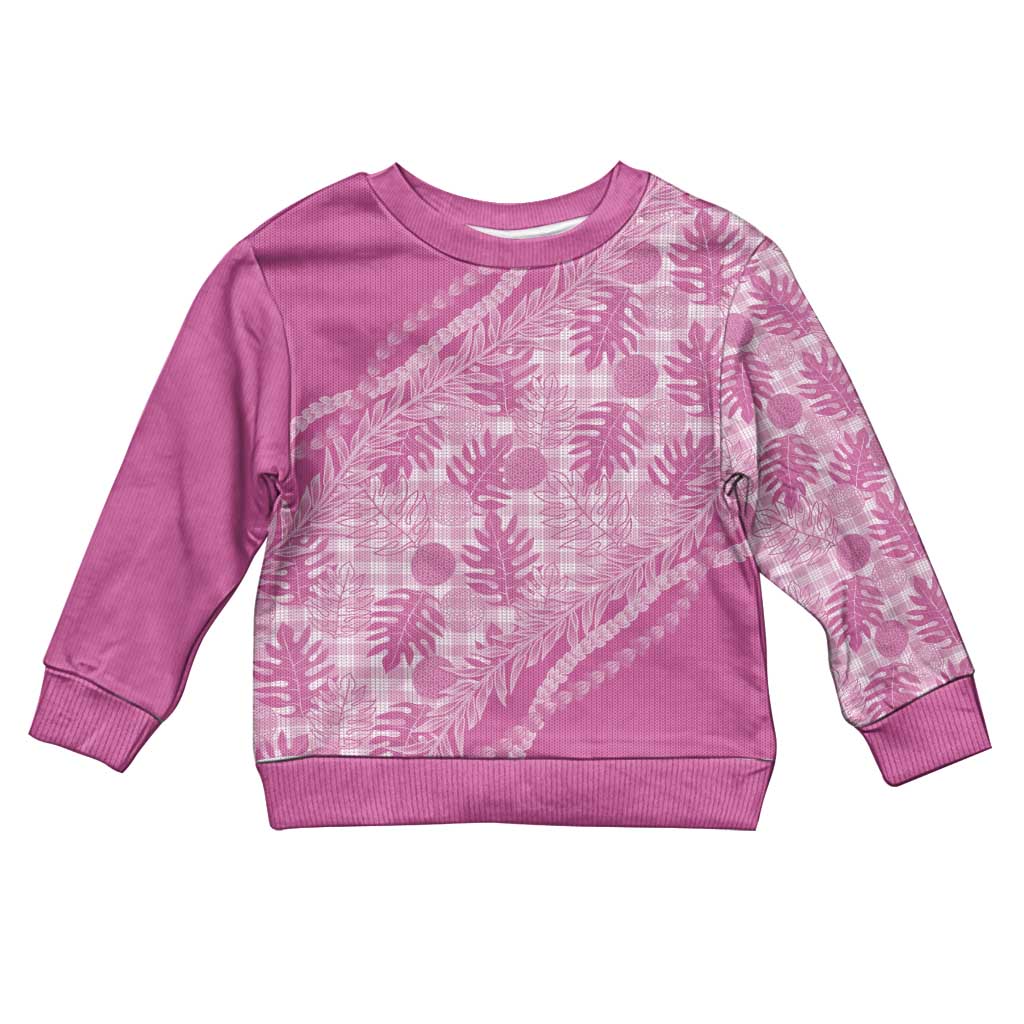 Hawaii Breadfruit Palaka Kid Ugly Christmas Sweater Omaomao Ulaula Maile Lei - Polynesian Pride