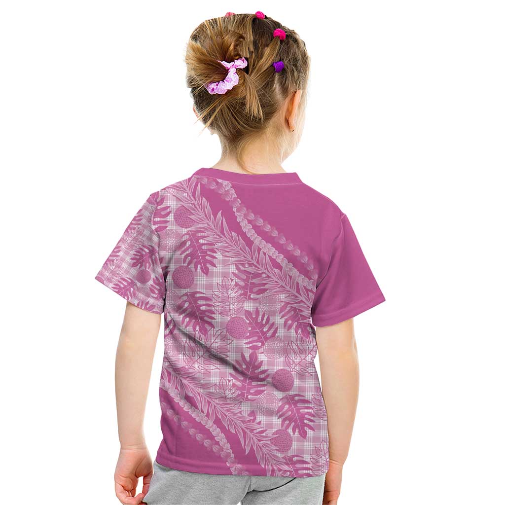 Hawaii Breadfruit Palaka Kid T Shirt Omaomao Ulaula Maile Lei - Polynesian Pride